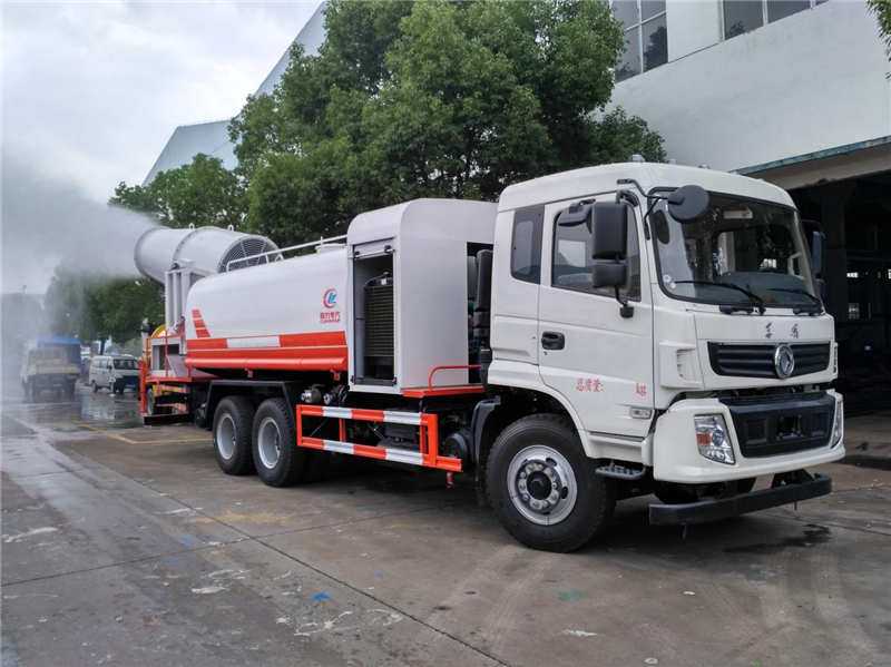 16噸圓罐東風隨專多功能抑塵車，60-120米霧炮車